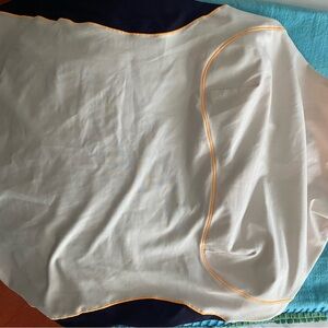 Lululemon Cream and Navy Racerback Top with Orange Trim